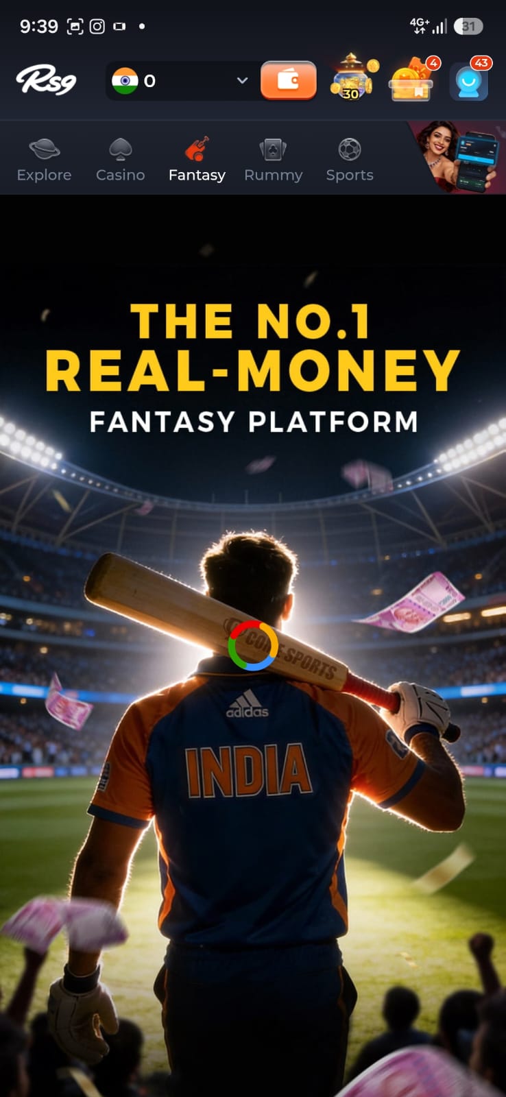 rs9 Cricket App